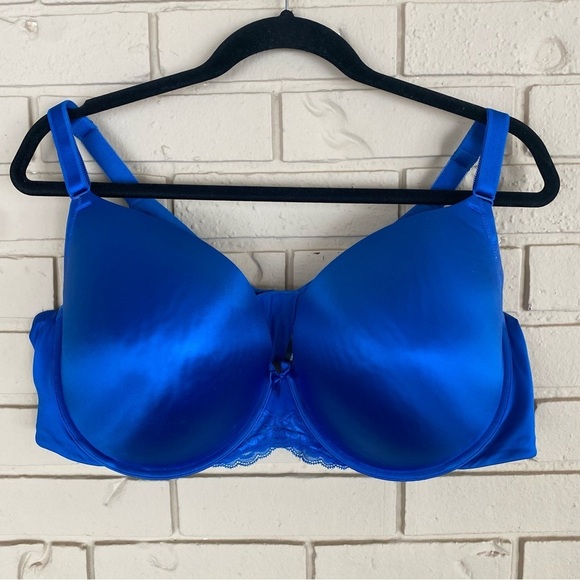 Torrid 44DD Perfect T Shirt Push Up Bra Blue Lace Romantic Comfort - Picture 4 of 9